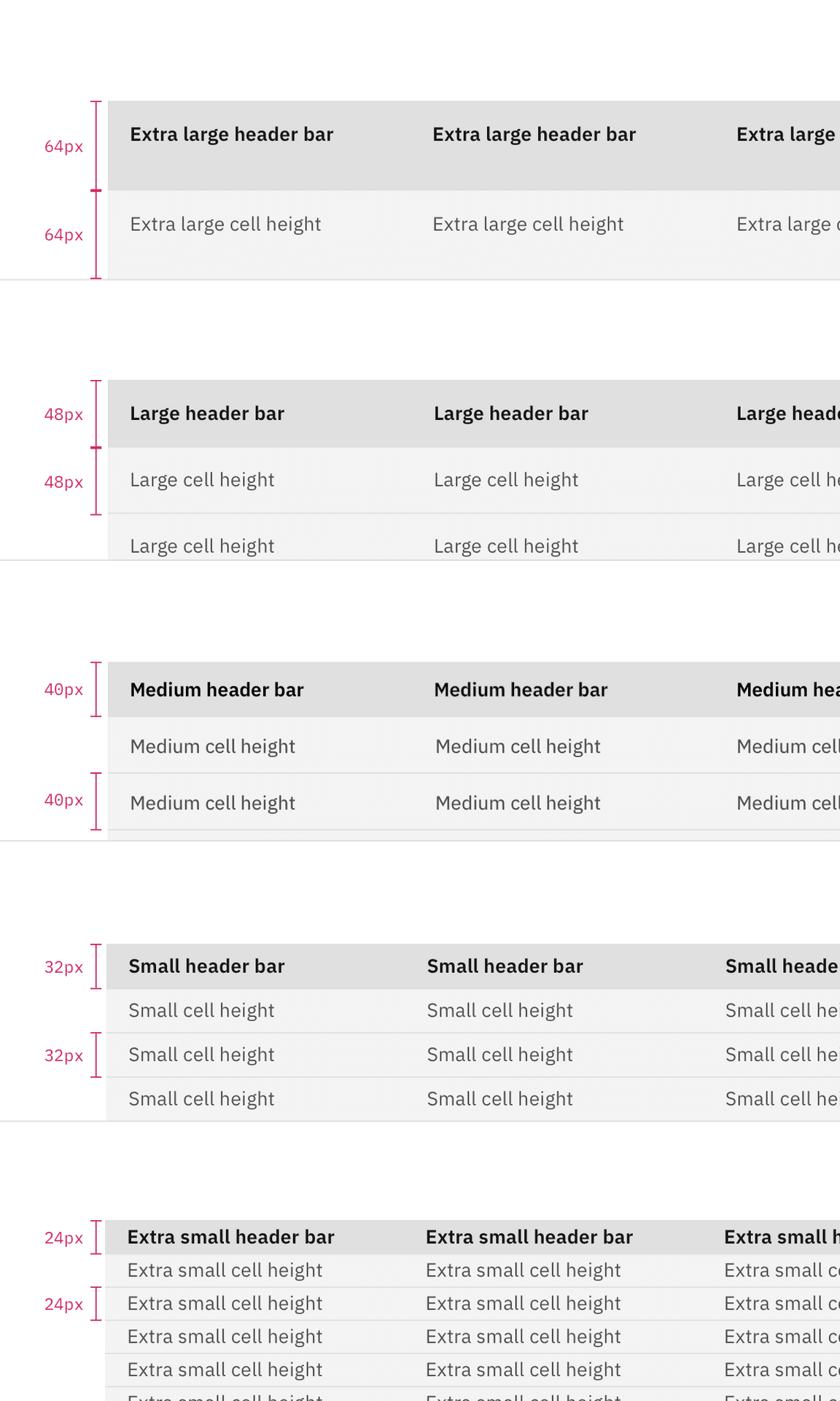data table row sizes data table row sizes