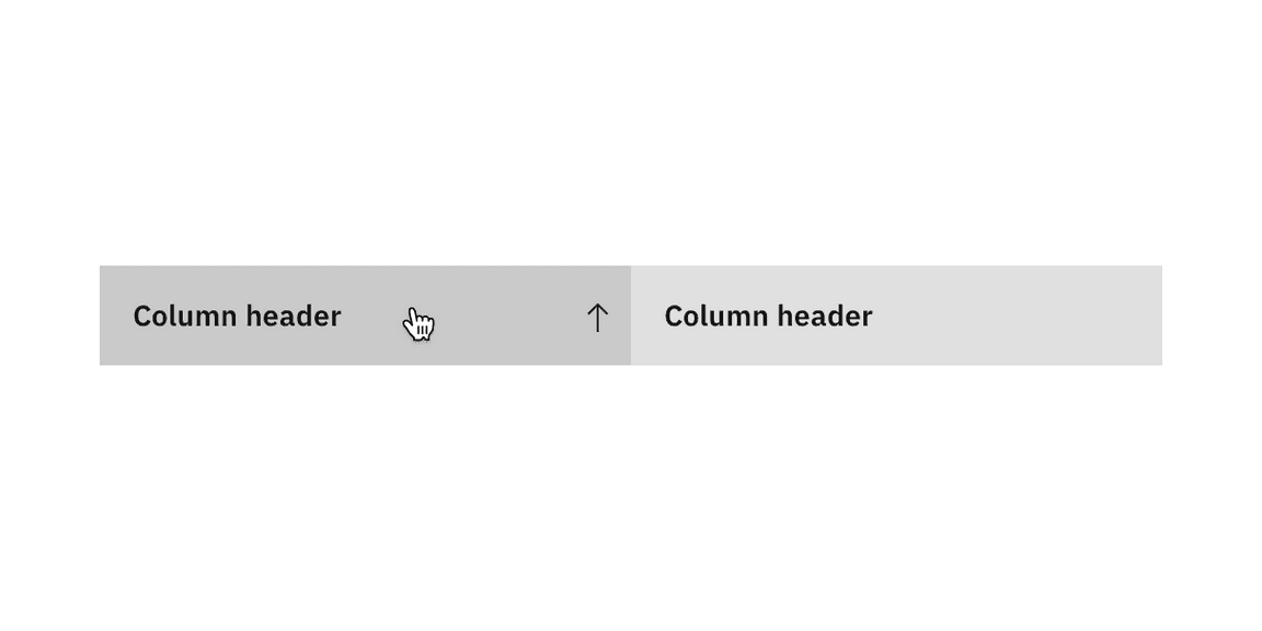 Column headers Column headers